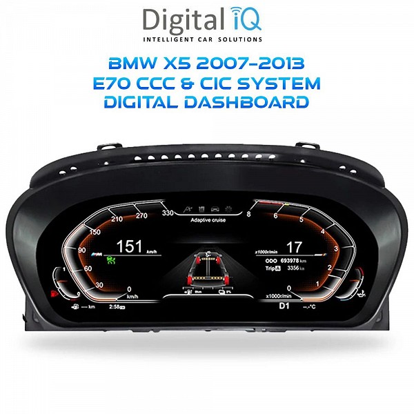 DIGITAL IQ DDD 976_IC (12.3in) BMW X5 E70 mod. 2007-2013 CCC & CIC COMPATIBLE DIGITAL DASHBOARD