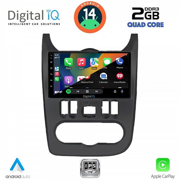 DIGITAL IQ RSB 1101BL_CPA (9inc) MULTIMEDIA TABLET for DACIA DUSTER ? LOGAN ? SANDERO mod. 2006-2012 (BLACK)