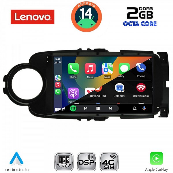 Digital iQ LENOVO LVF 5737BL_CPA (9inc) MULTIMEDIA TABLET for TOYOTA YARIS mod. 2011-2015 (BLACK)