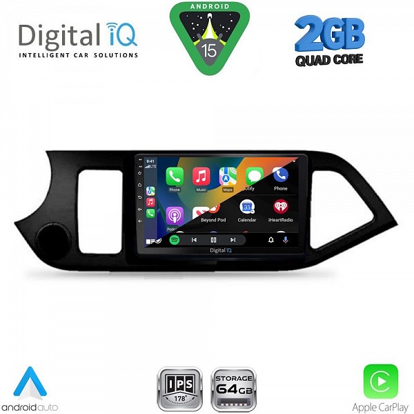 DIGITAL IQ RSD 1308_CPA (9inc) MULTIMEDIA TABLET for KIA PICANTO mod. 2011-2017