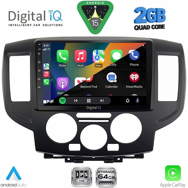 DIGITAL IQ RSD 1458BL_CPA (9inc) MULTIMEDIA TABLET for NISSAN NV200 mod. 2009-2020 (BLACK)