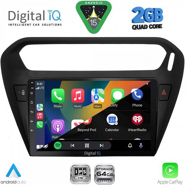 DIGITAL IQ RSD 1511BL_CPA (9inc) MULTIMEDIA TABLET for CITROEN ELYSEE ? PEUGEOT 301 mod. 2013-2026 (BLACK)