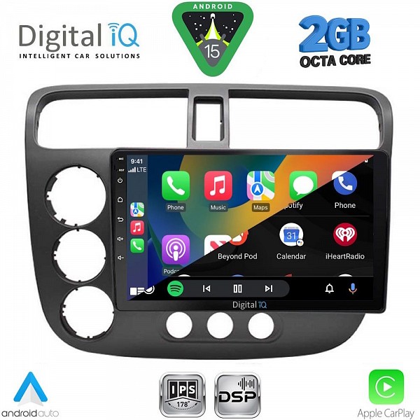 DIGITAL IQ RSF 4187_CPA (9inc) MULTIMEDIA TABLET for HONDA CIVIC 4D mod. 2001-2006