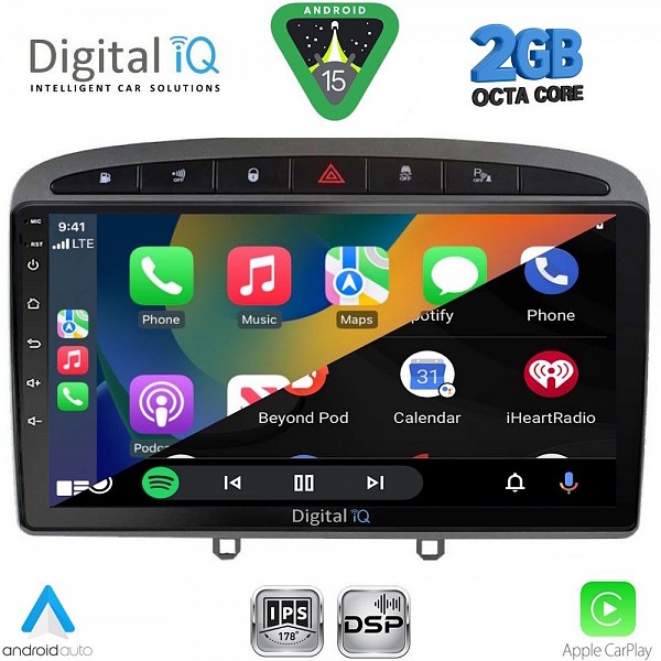 DIGITAL IQ RSF 4513GR_CPA (9inc) MULTIMEDIA TABLET for PEUGEOT 308 mod.2007-2012 - RCZ mod. 2009-2015 (GREY)