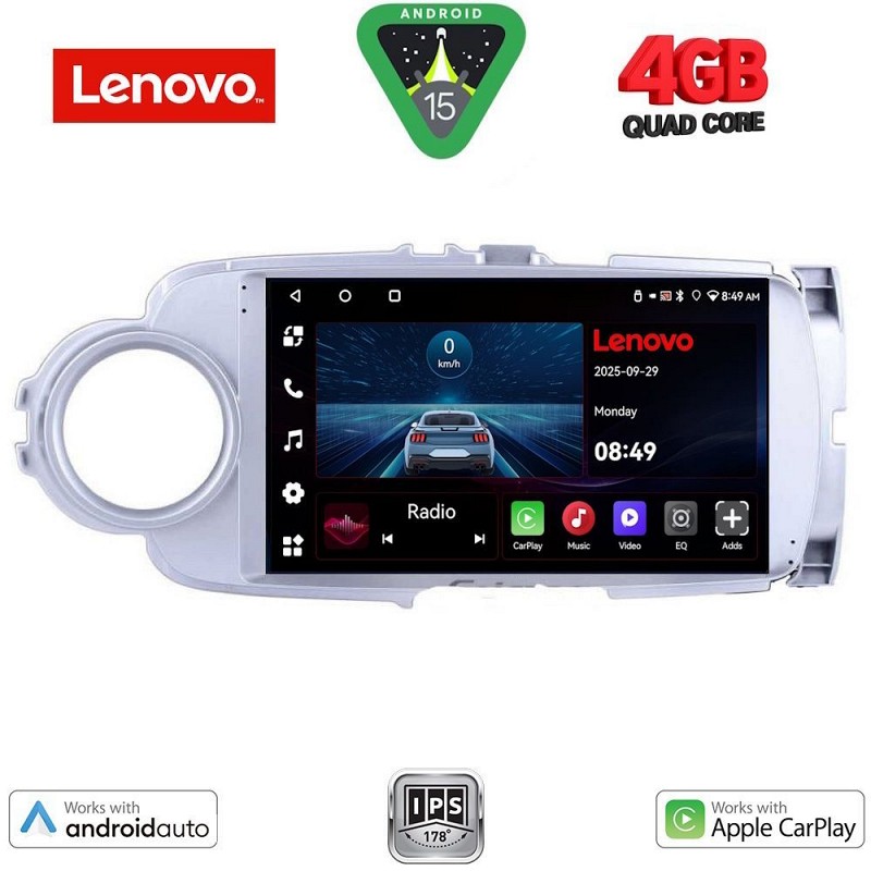 Digital iQ LENOVO LVE 8737SL_CPAA (9inc) MULTIMEDIA TABLET for TOYOTA YARIS mod. 2011-2015  (SILVER)