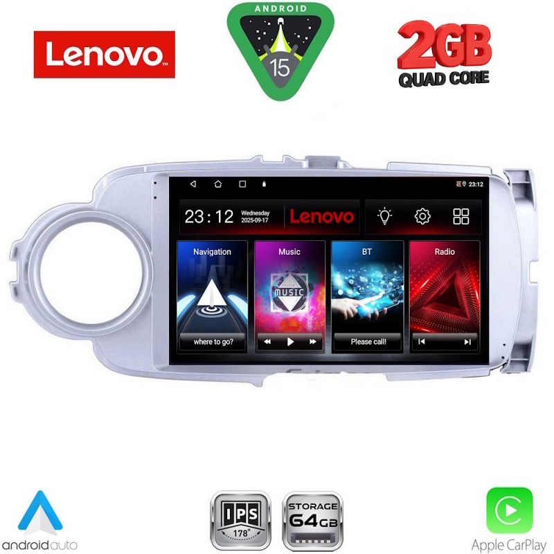 Digital iQ LENOVO LVD 2737SL_CPA (9inc) MULTIMEDIA TABLET for TOYOTA YARIS mod. 2011-2015 (SILVER)