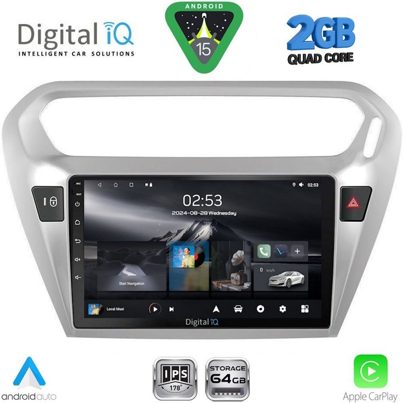 DIGITAL IQ RSD 1511SL_CPA (9inc) MULTIMEDIA TABLET for CITROEN ELYSEE ? PEUGEOT 301 mod. 2013-2026 (SILVER)