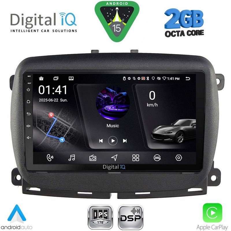 DIGITAL IQ RSF 4131_CPA (9inc) MULTIMEDIA TABLET for FIAT 500 mod. 2016-2025