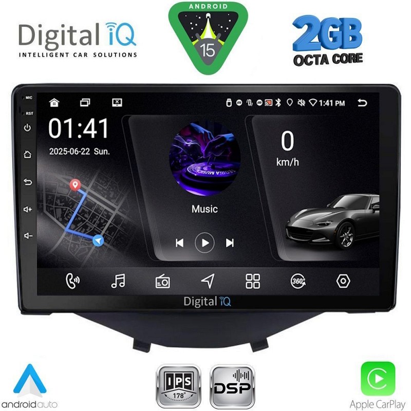 DIGITAL IQ RSF 4715_CPA CLIMA (9inc) MULTIMEDIA TABLET for CITROEN C1 - PEUGEOT 108 - TOYOTA AYGO mod. 2014-2022