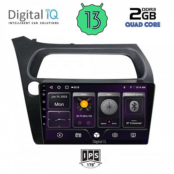 DIGITAL IQ BXB 1189_GPS (9inc) MULTIMEDIA TABLET OEM HONDA CIVIC 3D-5D mod. 2006-2012
