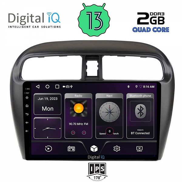 DIGITAL IQ BXB 1448_GPS (9inc) MULTIMEDIA TABLET OEM MITSUBISHI SPACESTAR mod. 2013-2020