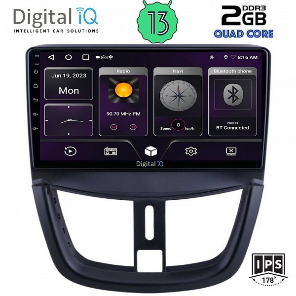 DIGITAL IQ BXB 1507_GPS (9inc) MULTIMEDIA TABLET OEM PEUGEOT 207 mod. 2007>