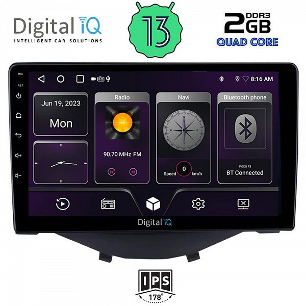 DIGITAL IQ BXB 1715_GPS CLIMA (9inc) MULTIMEDIA TABLET OEM CITROEN C1-PEUGEOT 108-TOYOTA AYGO mod. 2014>