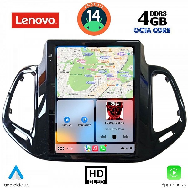 Digital iQ LENOVO SSX 9878_CPA TESLA STYLE OEM JEEP COMPASS mod. 2017-2020