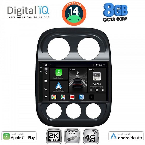 DIGITAL IQ BXK 20277_CPAA (10inc) MULTIMEDIA TABLET for JEEP COMPASS - PATRIOT mod. 2007-2016