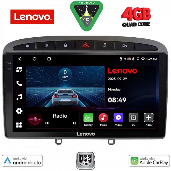 Digital iQ LENOVO LVE 8513GR_CPAA (9inc) MULTIMEDIA TABLET for PEUGEOT 308 mod.2007-2012 - RCZ mod.2009-2015  (GREY)