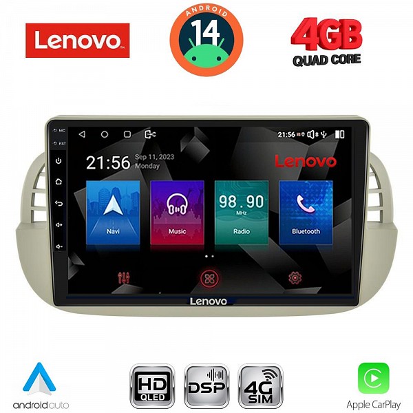 Digital iQ LENOVO SSX 9130BG_CPA (9inc) MULTIMEDIA TABLET for FIAT 500 mod. 2007-2015 (BEIGE)