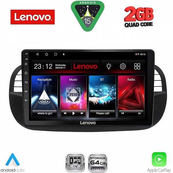 Digital iQ LENOVO LVD 2130BL_CPA (9inc) MULTIMEDIA TABLET for FIAT 500 mod. 2007-2015 (BLACK)
