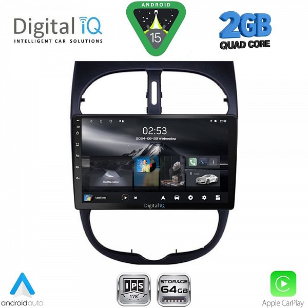 DIGITAL IQ RSD 1506_CPA (9inc) MULTIMEDIA TABLET for PEUGEOT 206 mod. 1998-2006