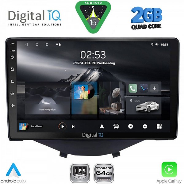 DIGITAL IQ RSD 1715_CPA CLIMA (9inc) MULTIMEDIA TABLET for CITROEN C1-PEUGEOT 108-TOYOTA AYGO mod. 2014-2022
