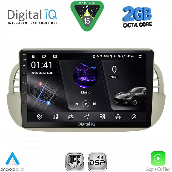 DIGITAL IQ RSF 4130BG_CPA (9inc) MULTIMEDIA TABLET for FIAT 500 mod. 2007-2015 (BEIGE)