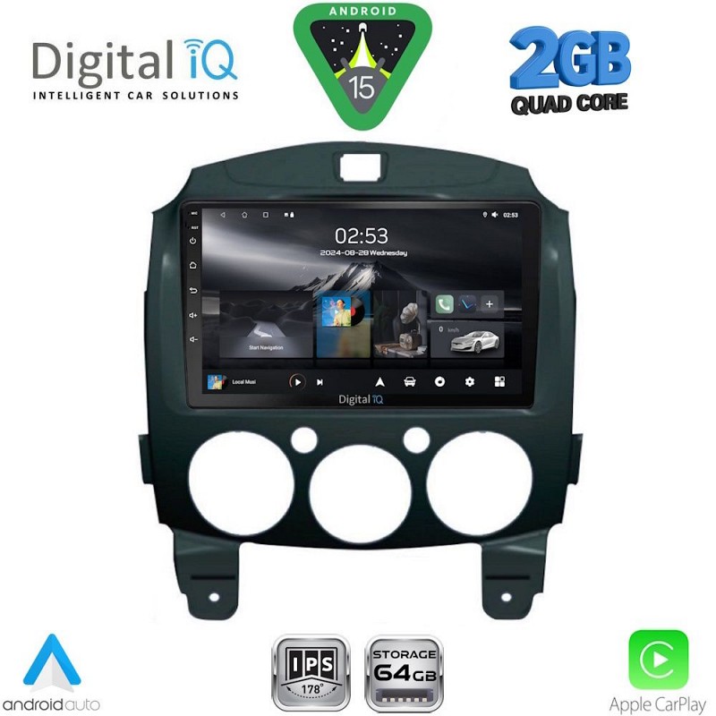 DIGITAL IQ RSD 1361_CPA (9inc) MULTIMEDIA TABLET for MAZDA 2  mod. 2007-2014